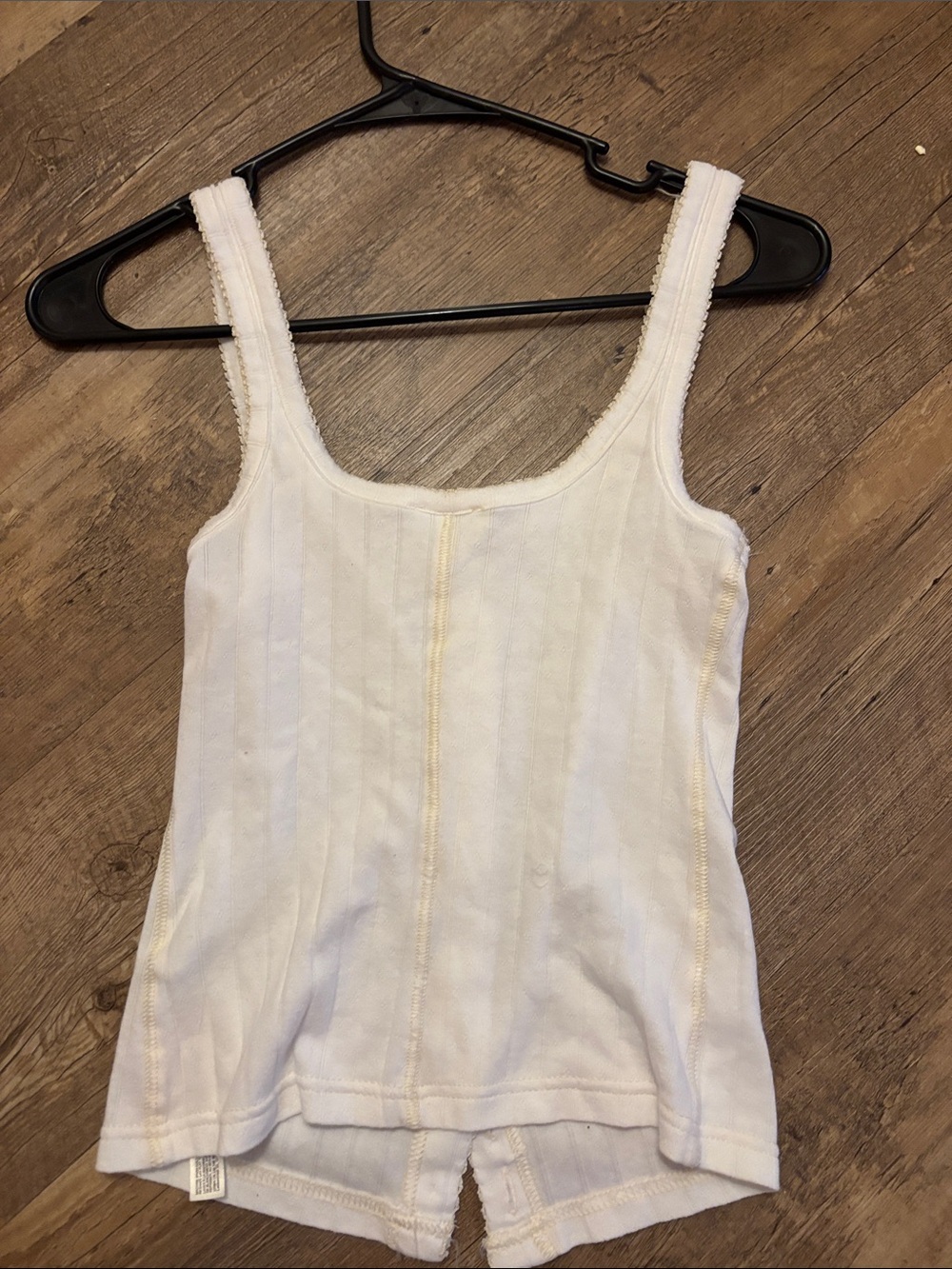 Free People Cream Ribbed Button-Front Tank - Picture 3 of 3